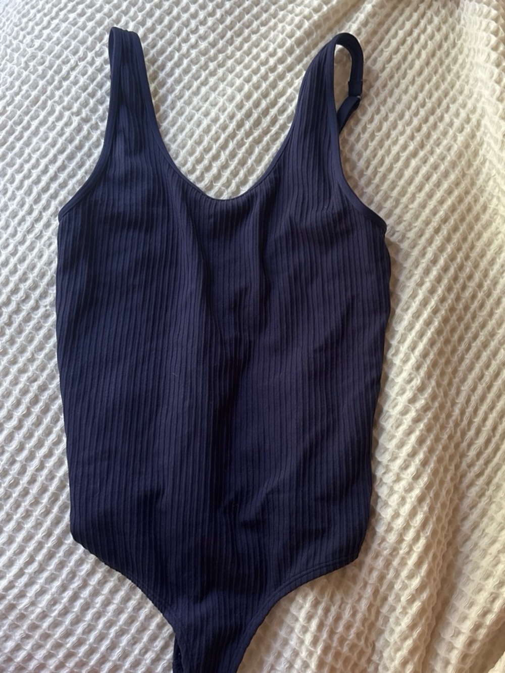 Aerie Ribbed Scoop Neck Navy Women's Tank Bodysuit